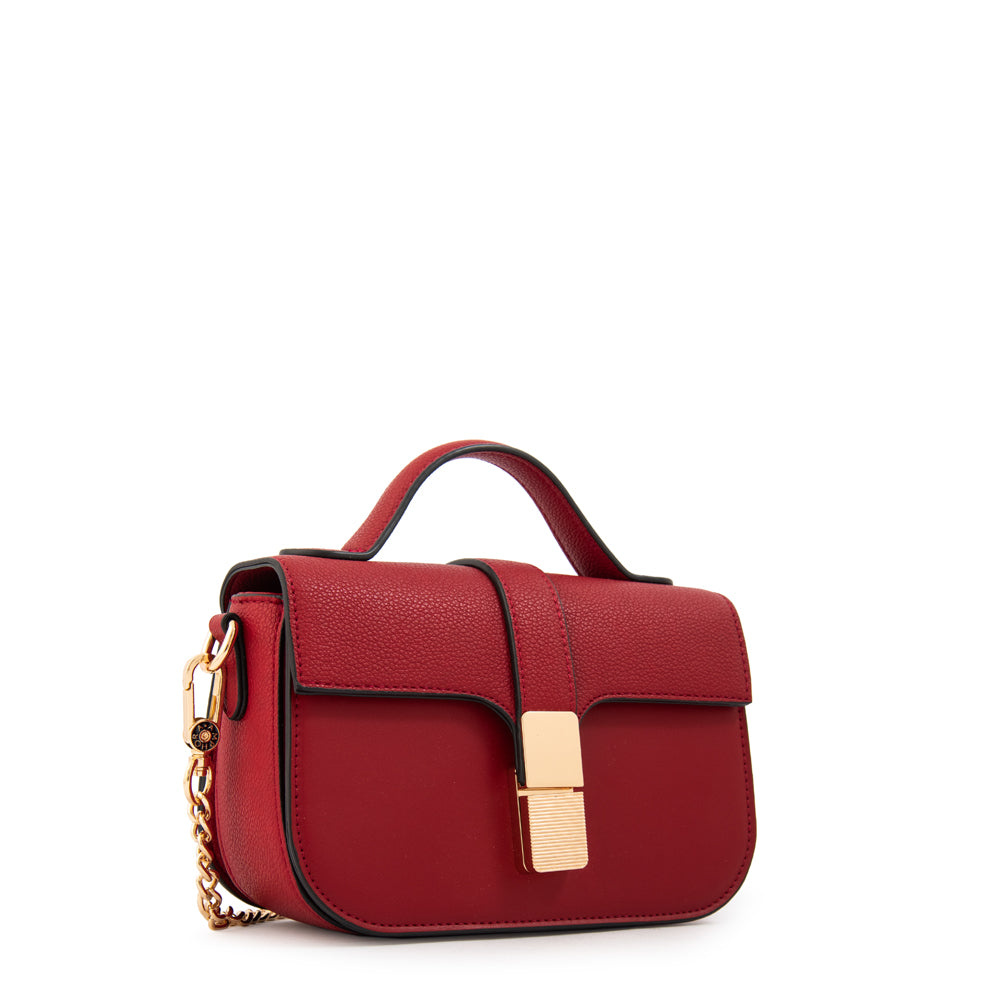 Cartera bandolera con tapa florencia pequeña rojo
