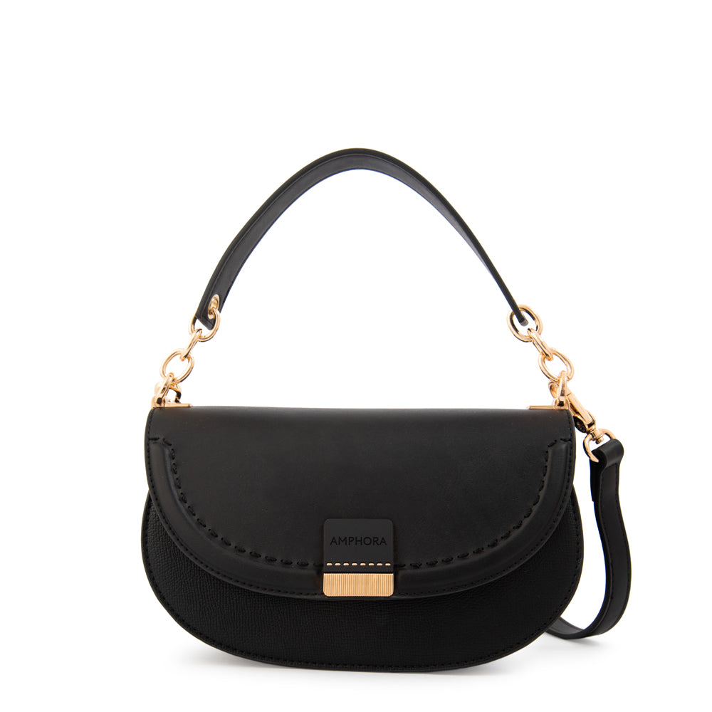 Cartera bandolera con tapa clary pequeña negro
