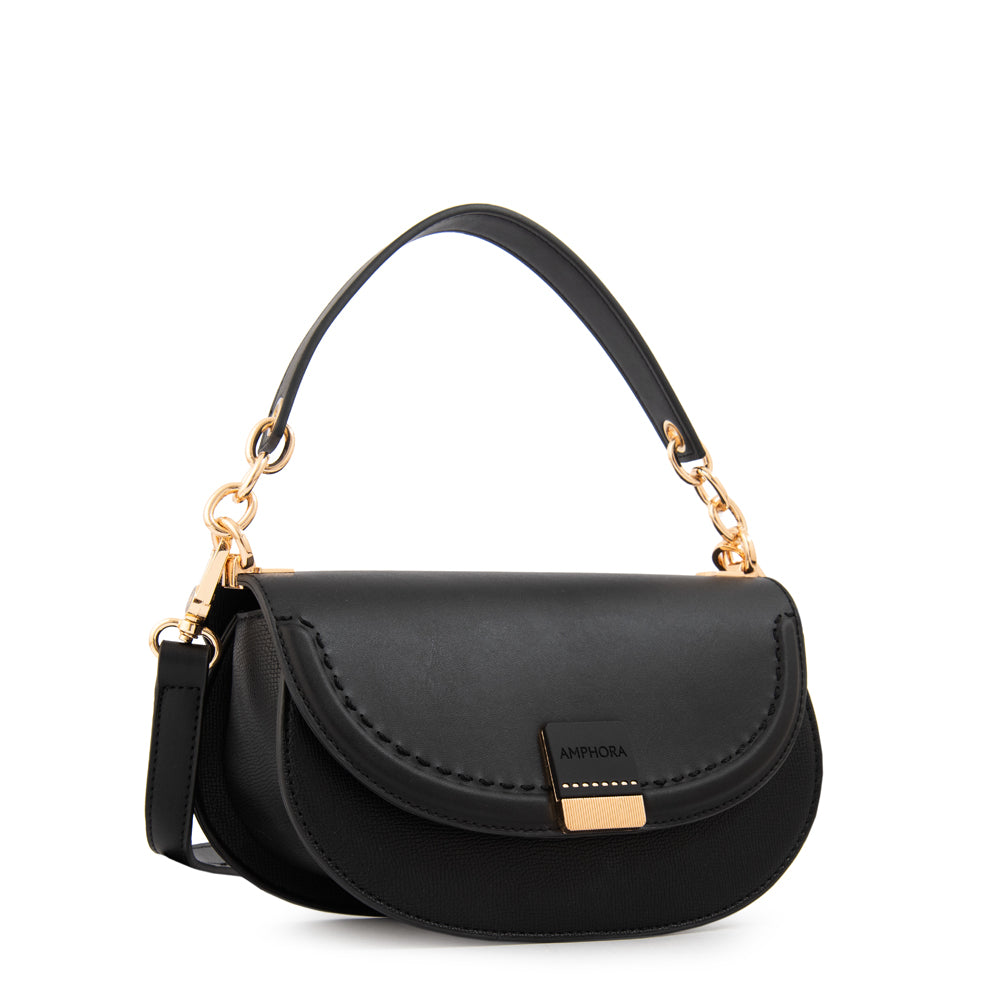 Cartera bandolera con tapa clary pequeña negro