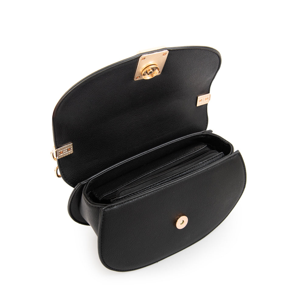 Cartera bandolera con tapa clary pequeña negro