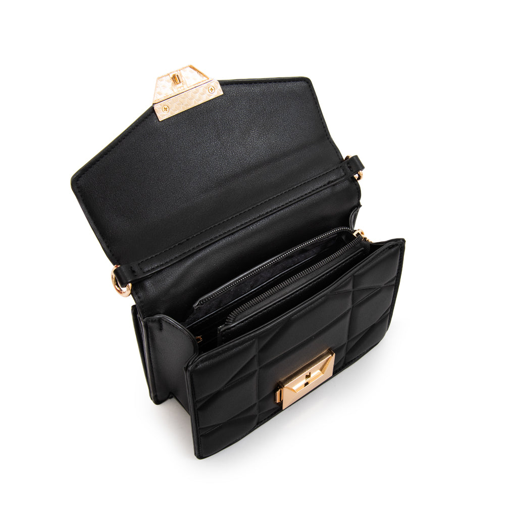 Cartera bandolera con tapa tonya pequeña negro