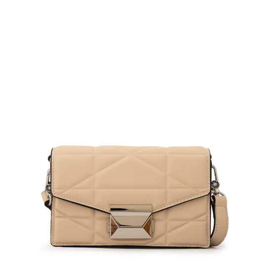 Cartera Bandolera con tapa tonya pequeña beige