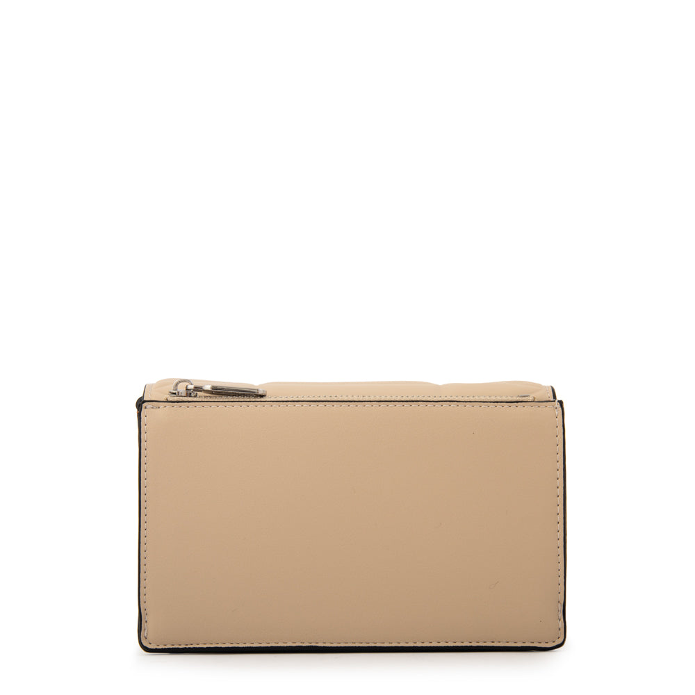 Cartera bandolera con tapa tonya pequeña beige