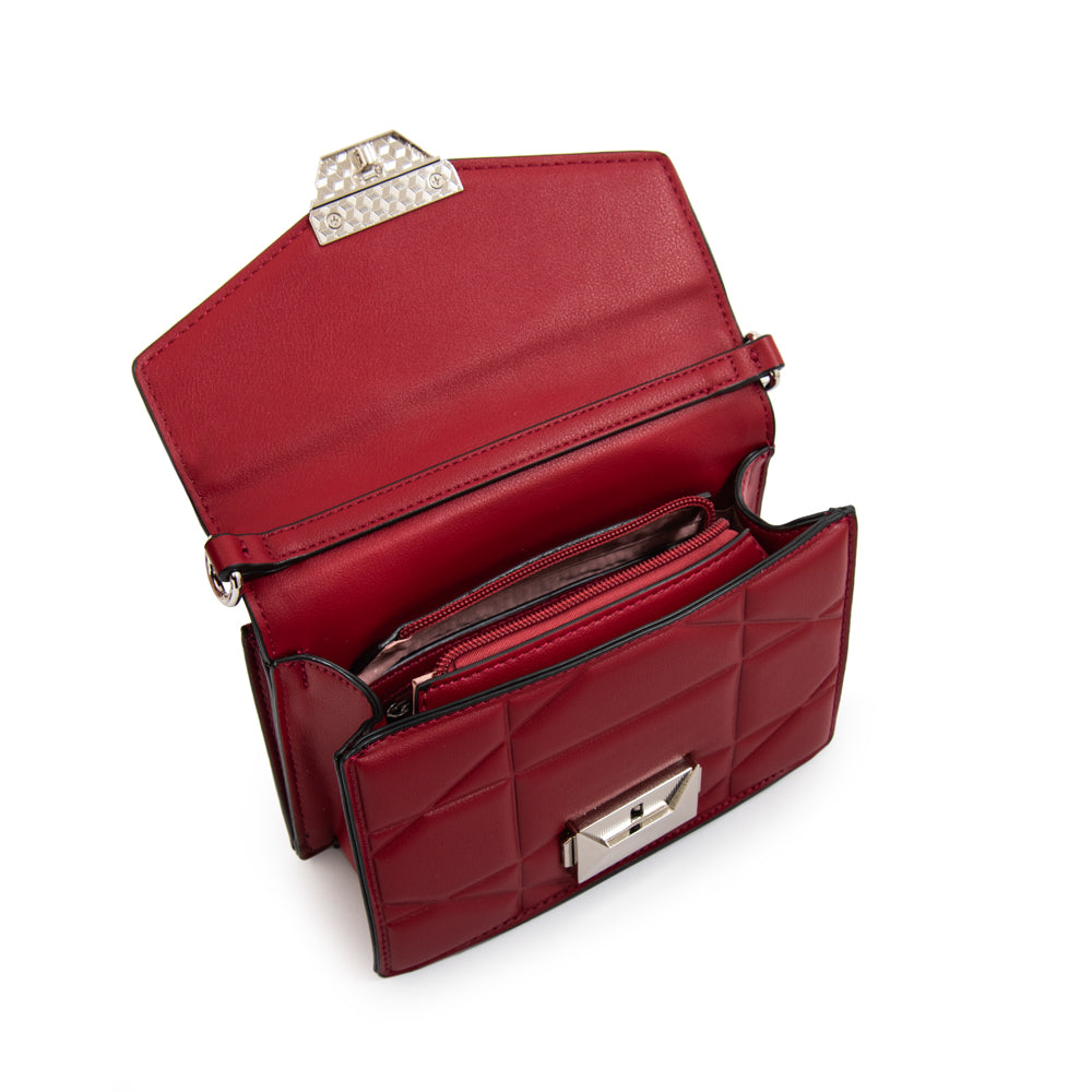 Cartera bandolera con tapa tonya pequeña rojo