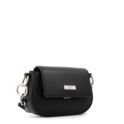 Cartera Bandolera con tapa xime pequeña negro