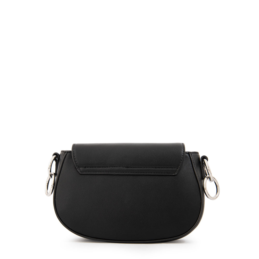 Cartera bandolera con tapa xime pequeña negro