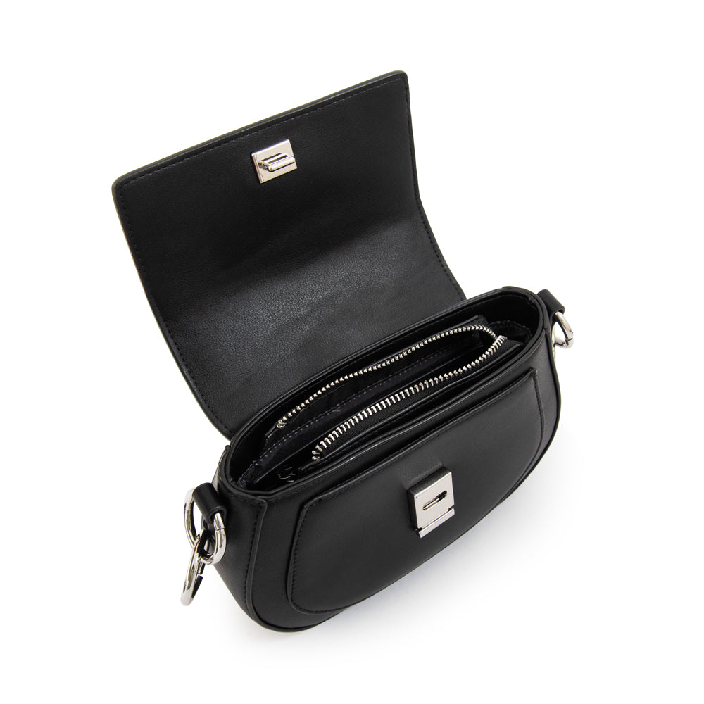 Cartera bandolera con tapa xime pequeña negro