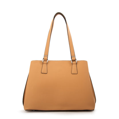 Cartera tote tonina mediana beige oscuro