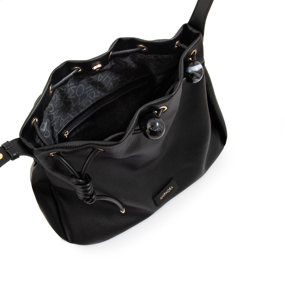 Cartera corte recto cifer mediana negro