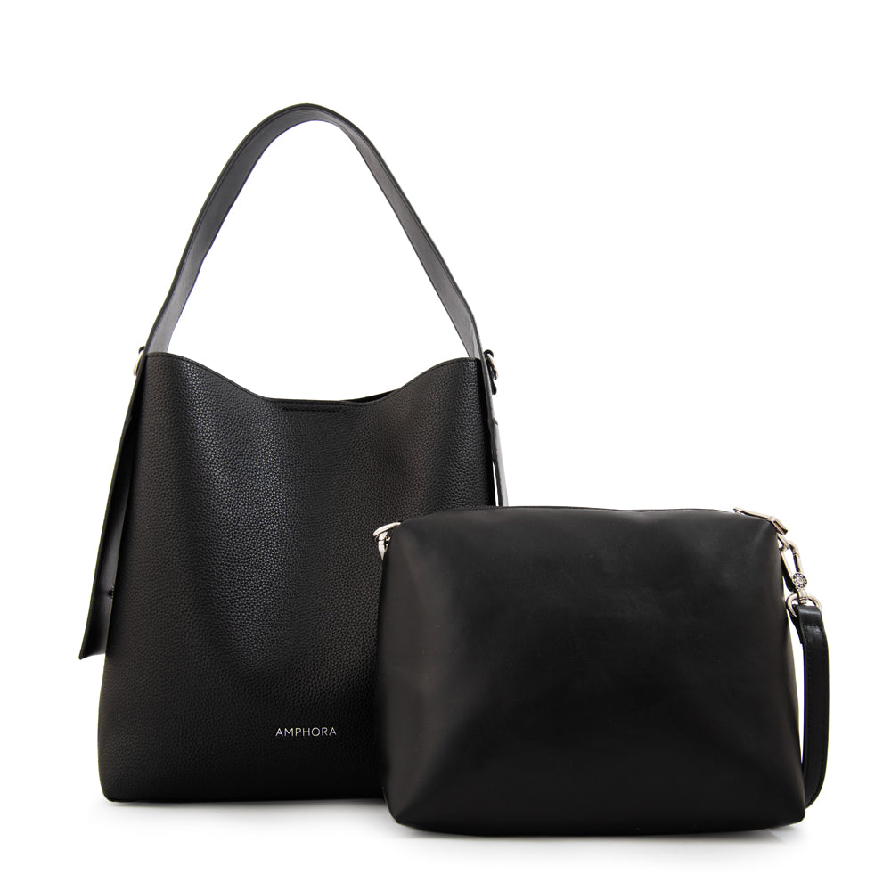 Cartera corte recto iris mediana negro