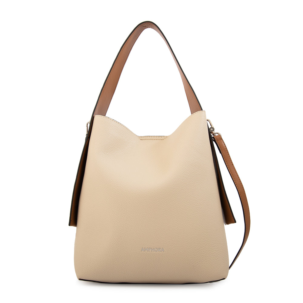 Cartera corte recto iris mediana blanco crudo