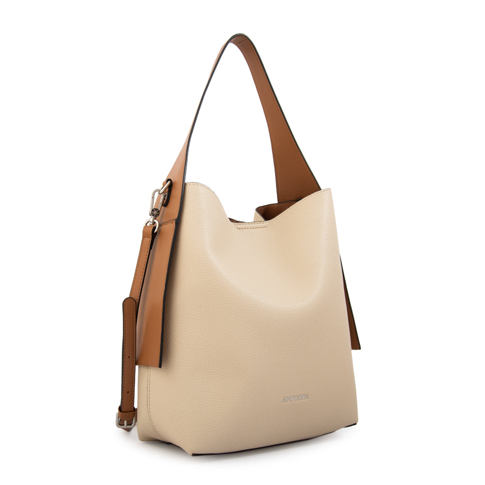 Cartera corte recto iris mediana blanco crudo