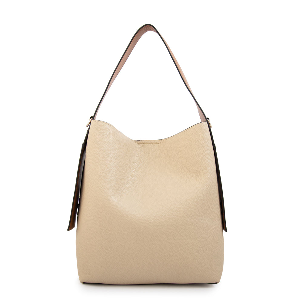 Cartera corte recto iris mediana blanco crudo