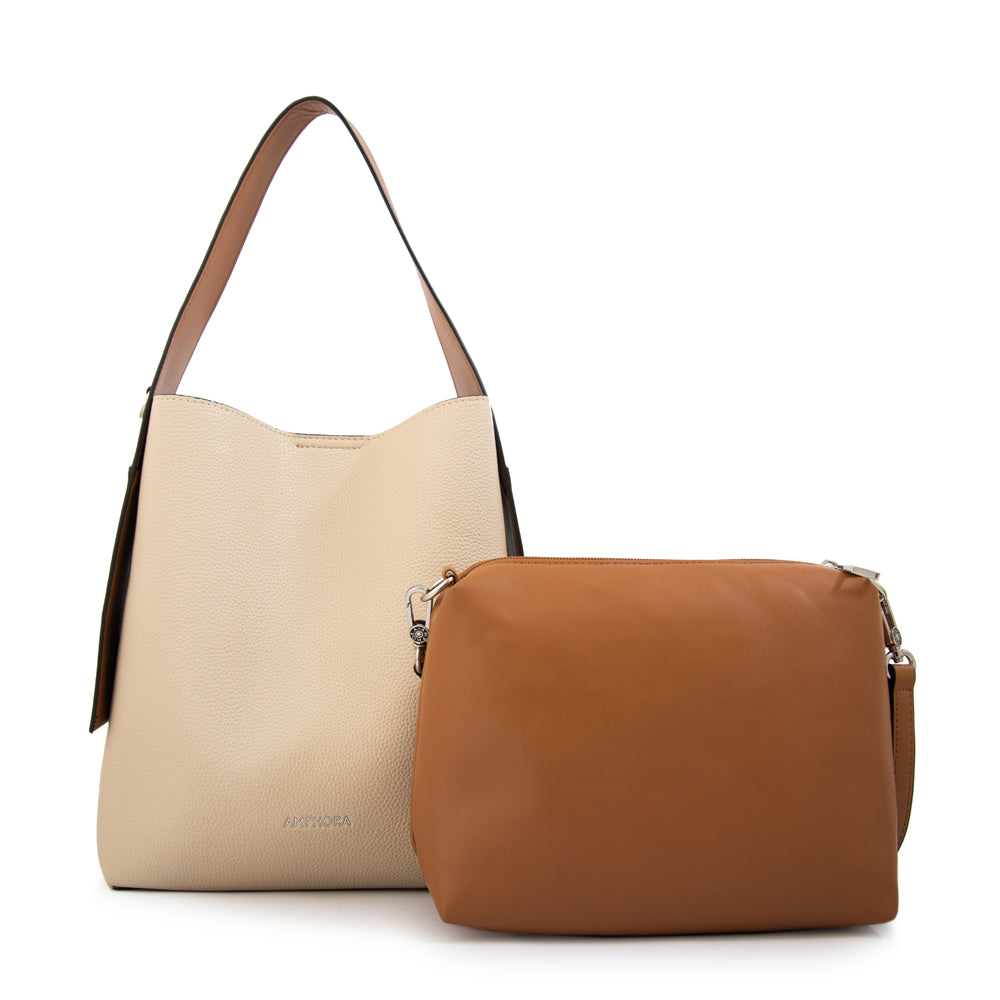 Cartera corte recto iris mediana blanco crudo