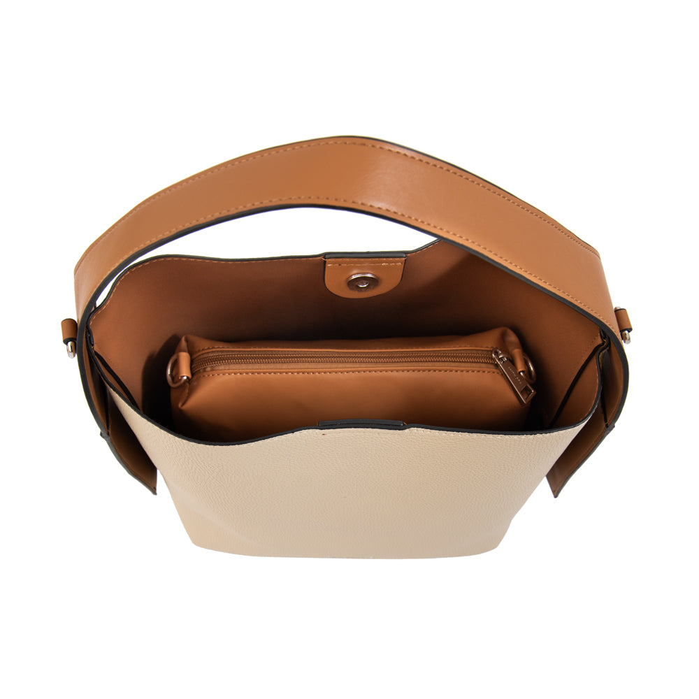 Cartera corte recto iris mediana blanco crudo