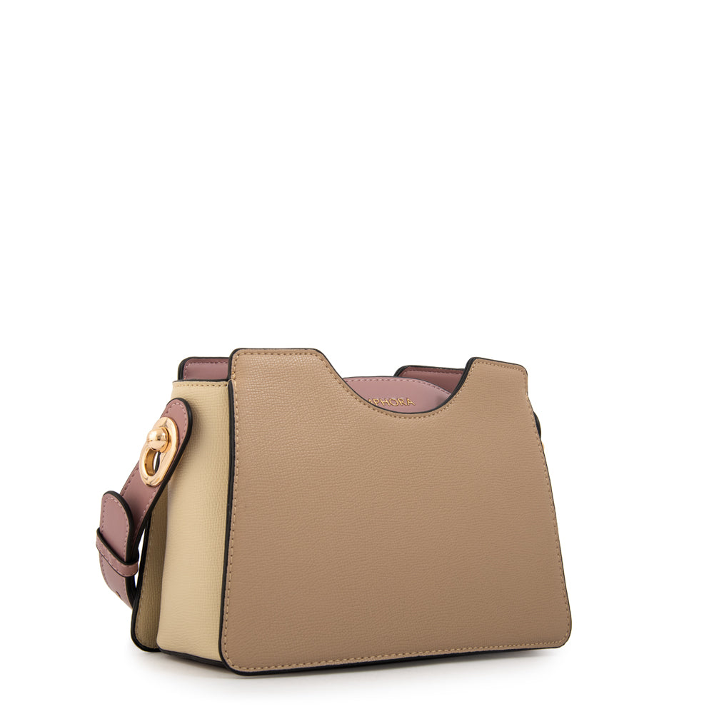 Cartera bandolera carrie pequeña beige