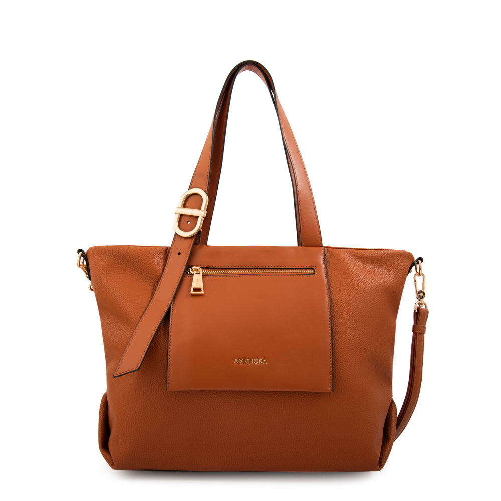 Cartera tote samanta grande café medio