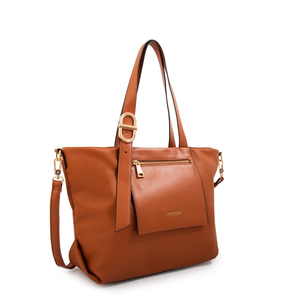 Cartera tote samanta grande café medio