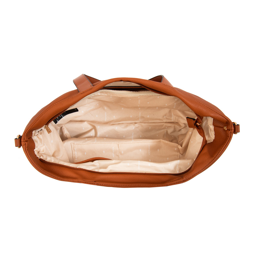 Cartera tote samanta grande café medio