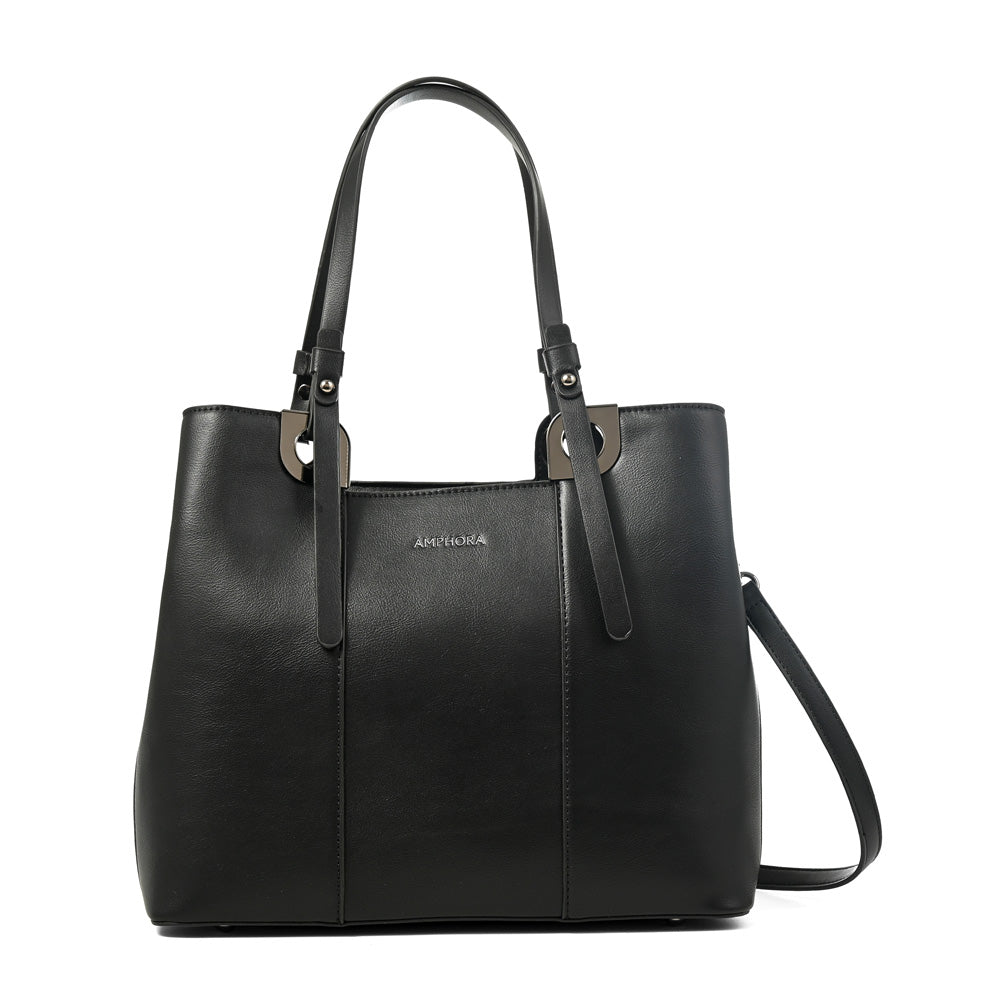 Cartera tote zoe mediana negro – Amphora Chile