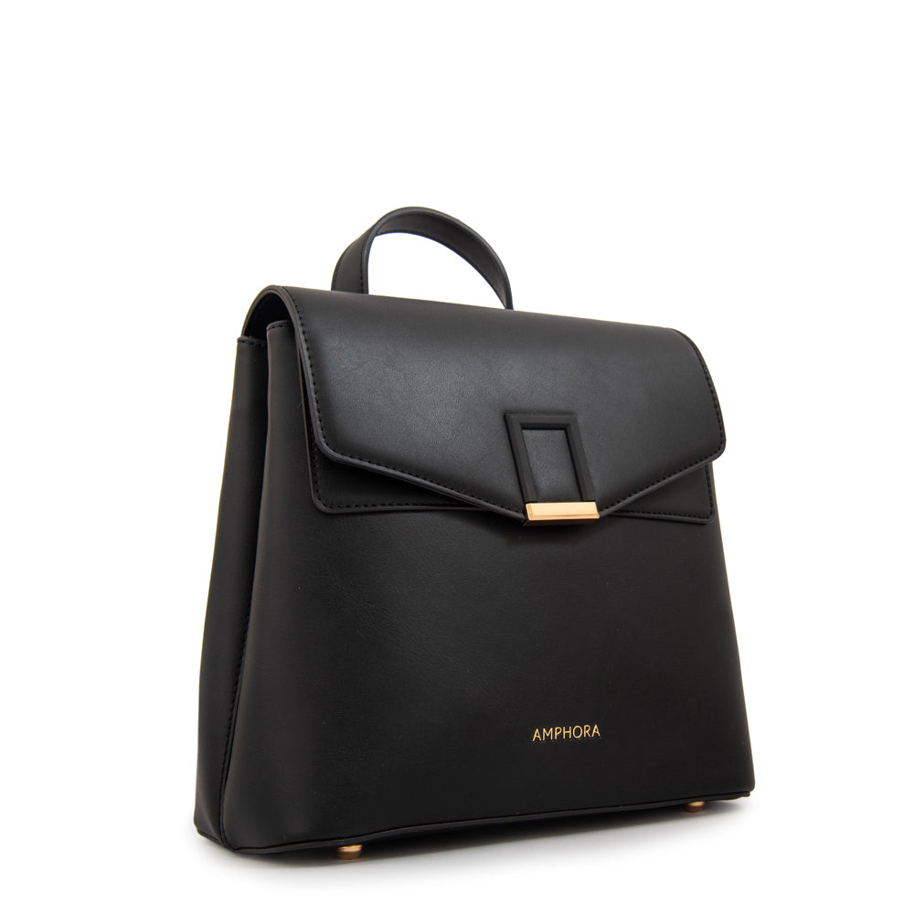 Mochila con tapa melissa mediana negro