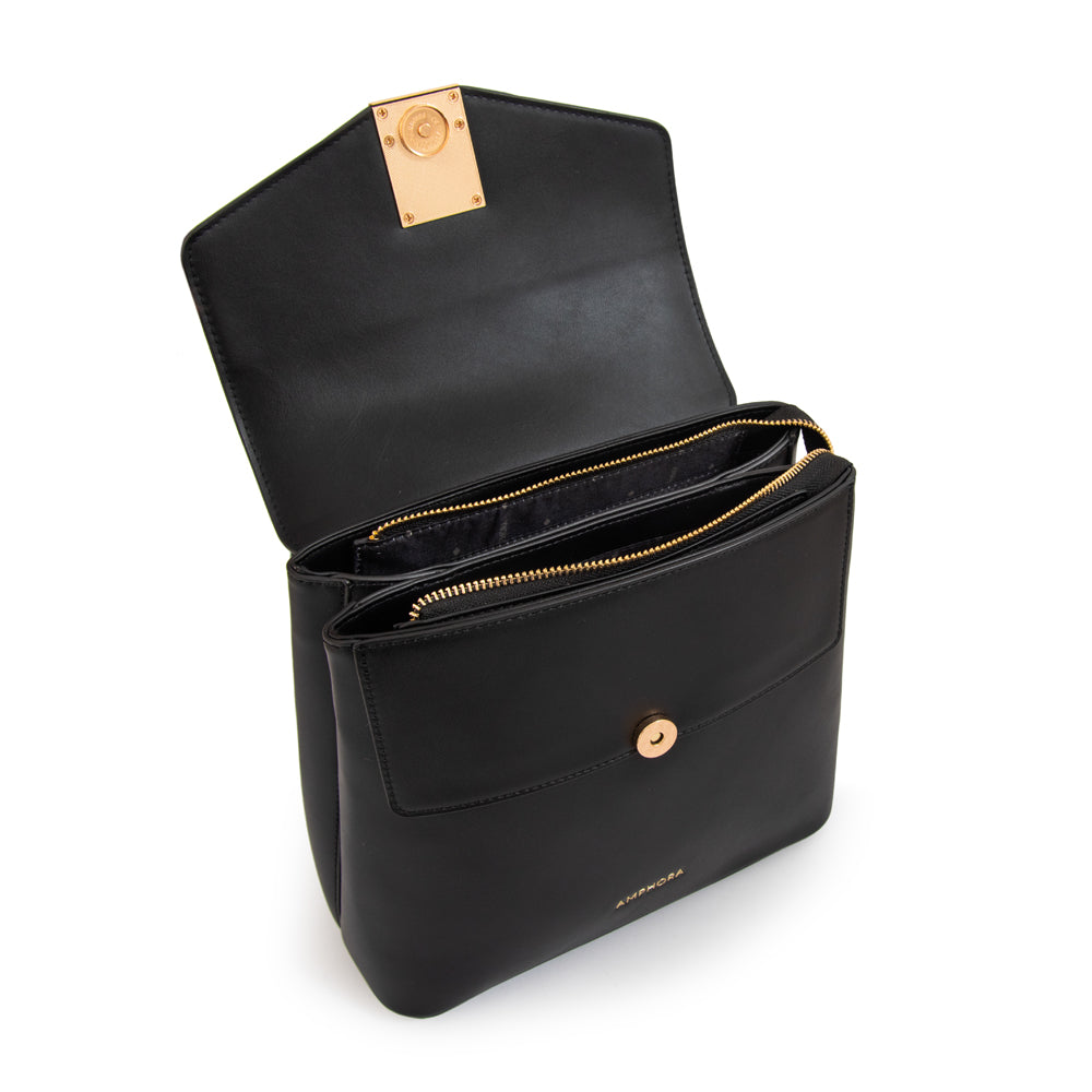 Mochila con tapa melissa mediana negro