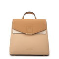 Mochila con tapa melissa mediana beige