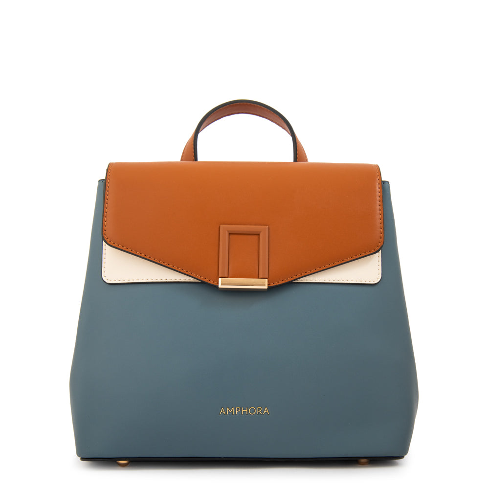 Mochila con tapa melissa mediana denim