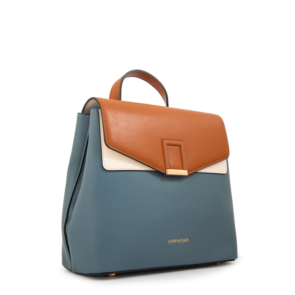 Mochila con tapa melissa mediana denim