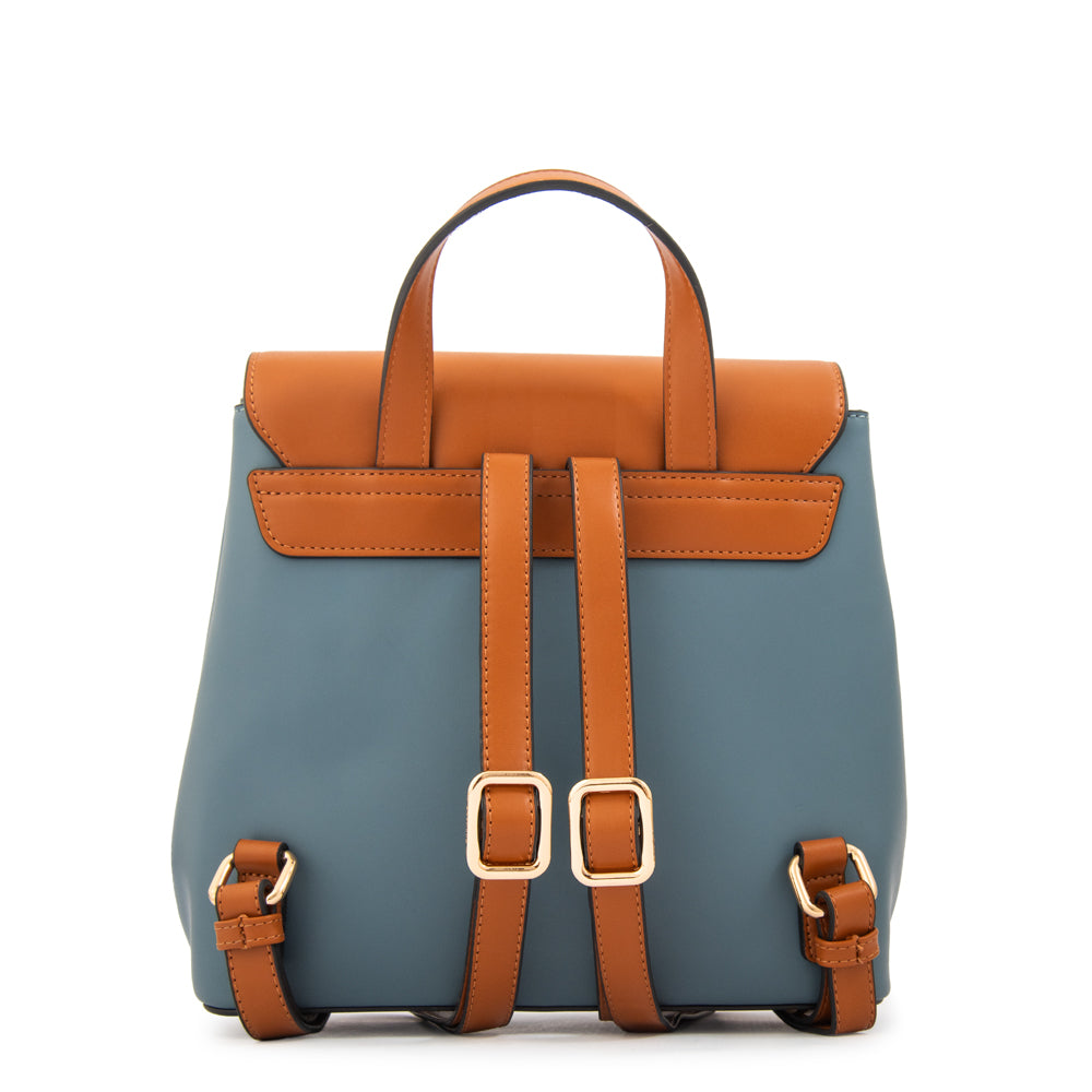Mochila con tapa melissa mediana denim
