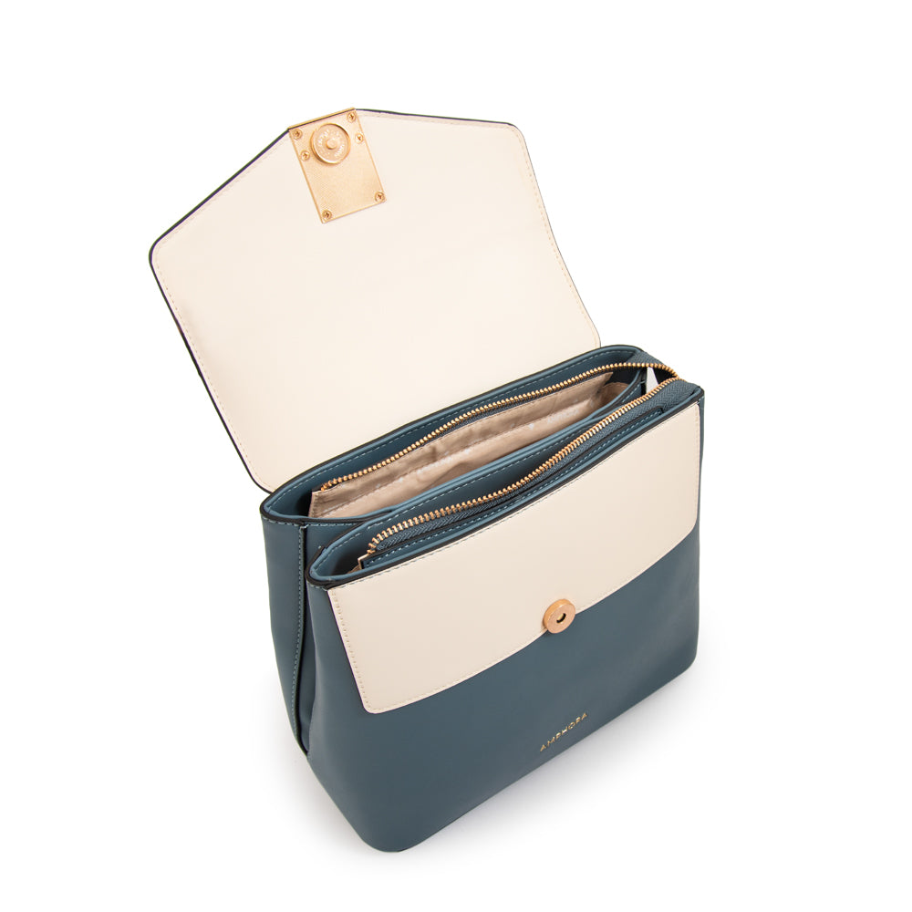 Mochila con tapa melissa mediana denim