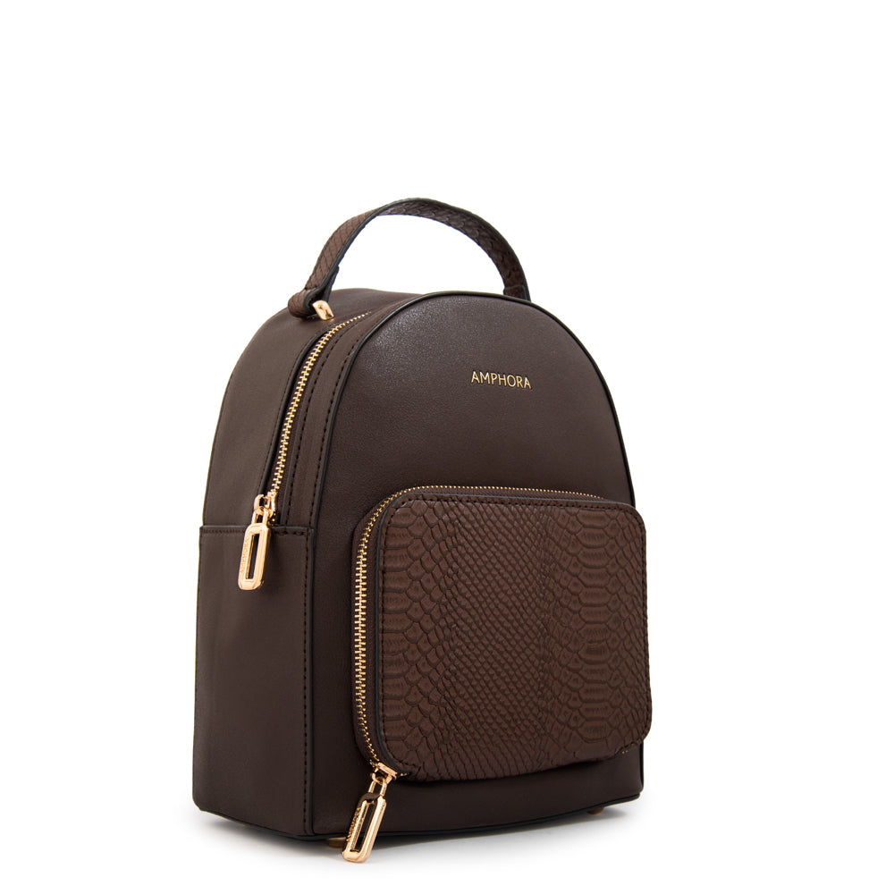 Mochila macarena pequeña café oscuro