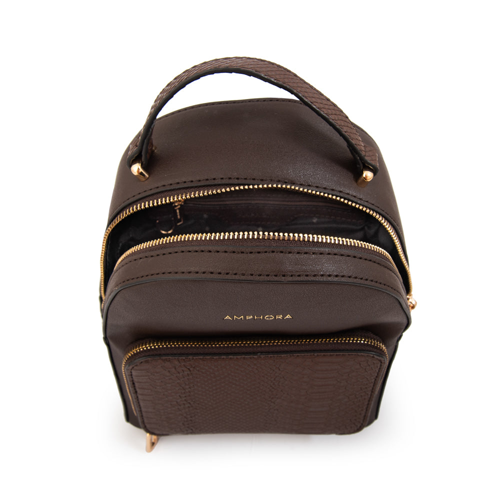 Mochila macarena pequeña café oscuro
