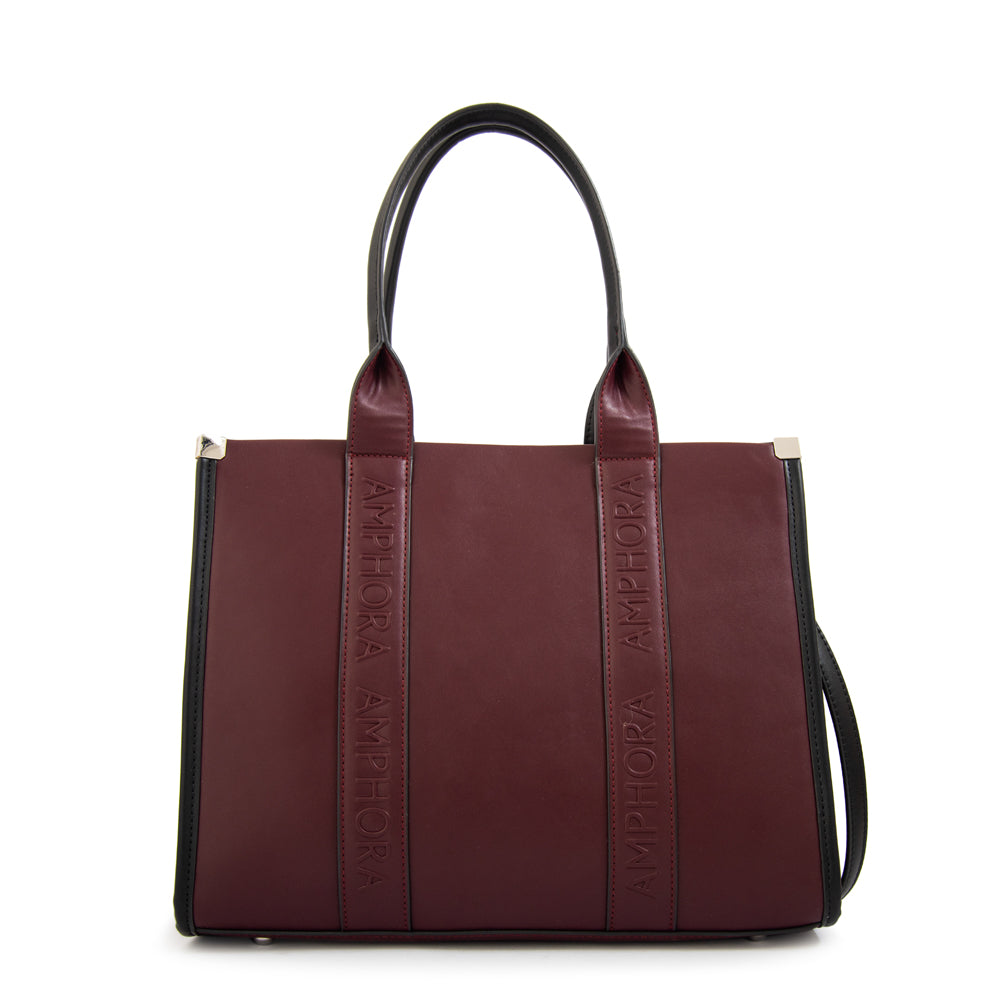 Cartera tote magdalena grande burdeo