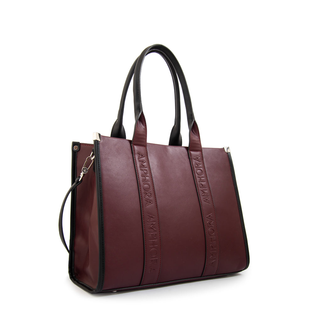 Cartera tote magdalena grande burdeo
