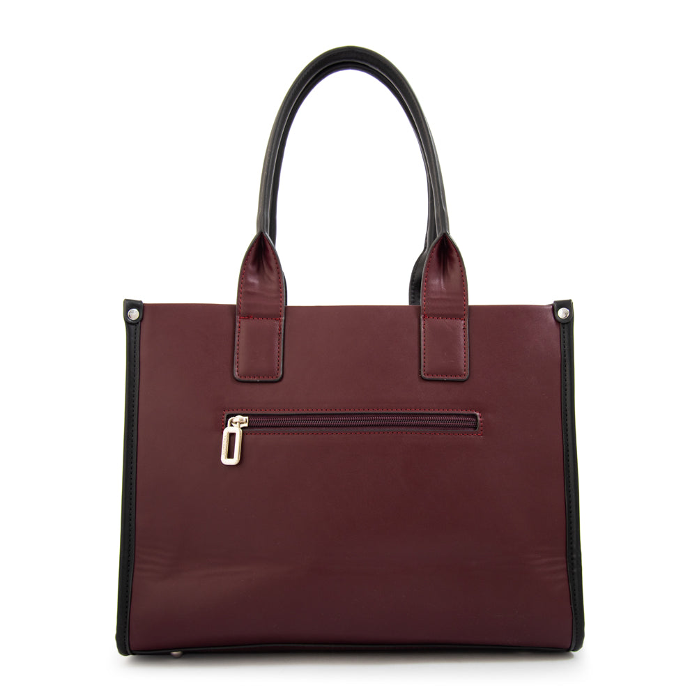 Cartera tote magdalena grande burdeo