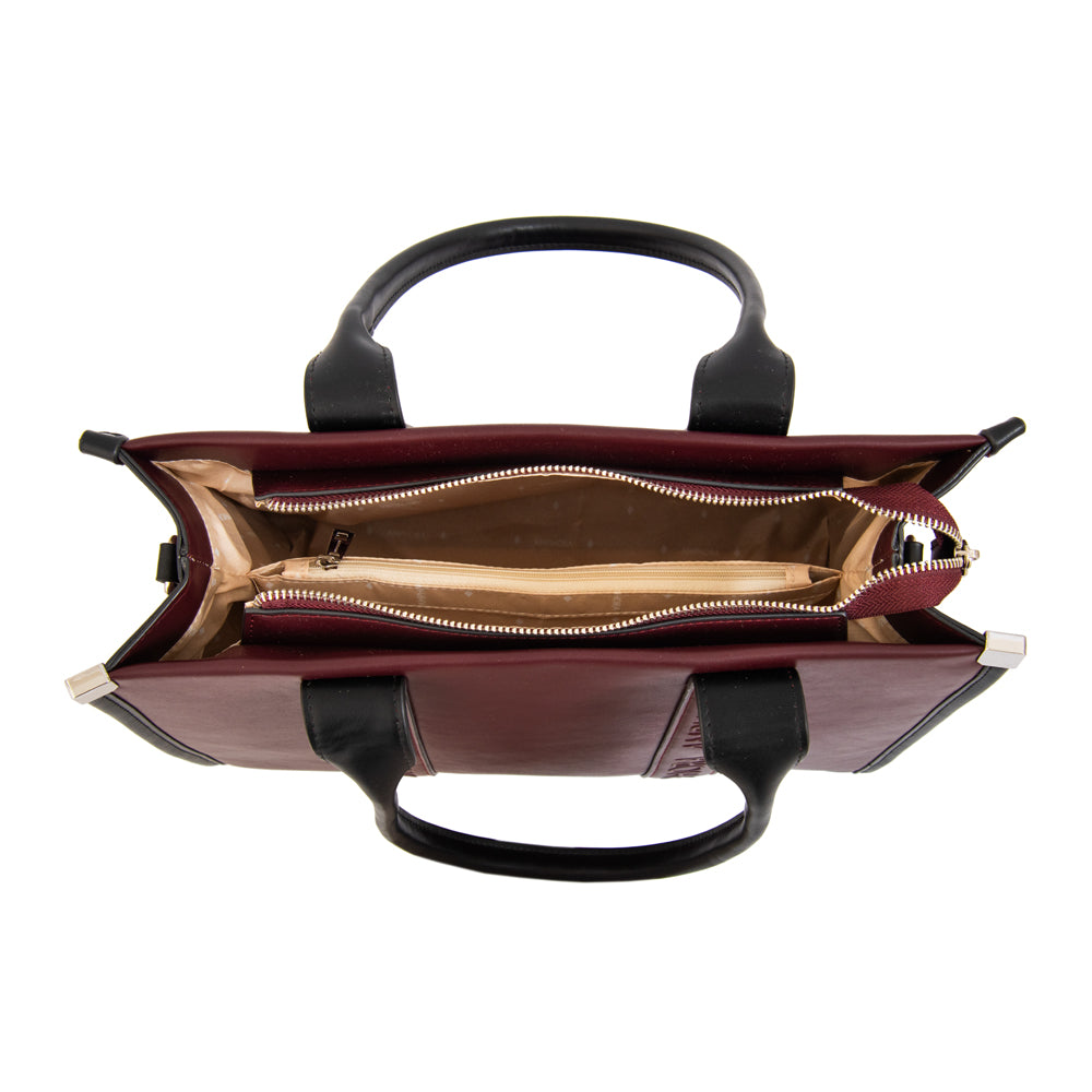 Cartera tote magdalena grande burdeo