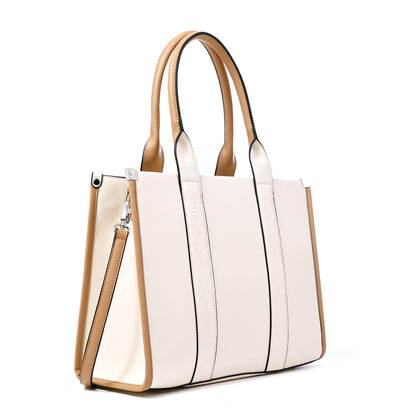 Cartera tote magdalena grande blanco crudo