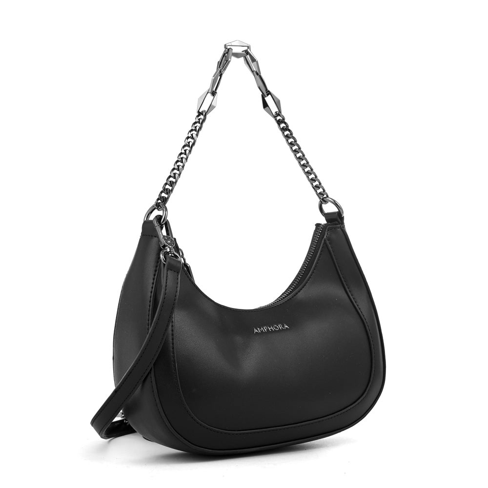 Cartera corte oval vanity pequeña negro