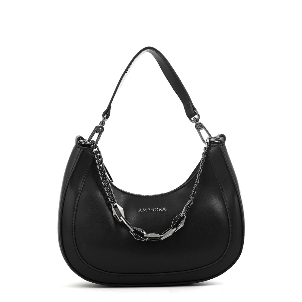 Cartera corte oval vanity pequeña negro