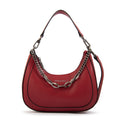 Cartera corte oval vanity pequeña rojo oscuro