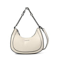 Cartera corte oval vanity pequeña blanco crudo