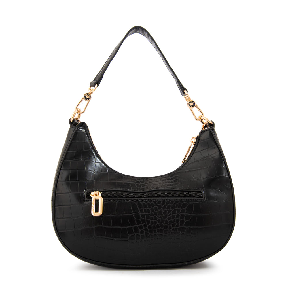 Cartera corte oval vanity mediana negro