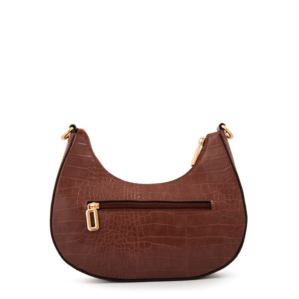 Cartera corte oval vanity mediana café
