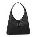 Cartera corte oval coria grande negro