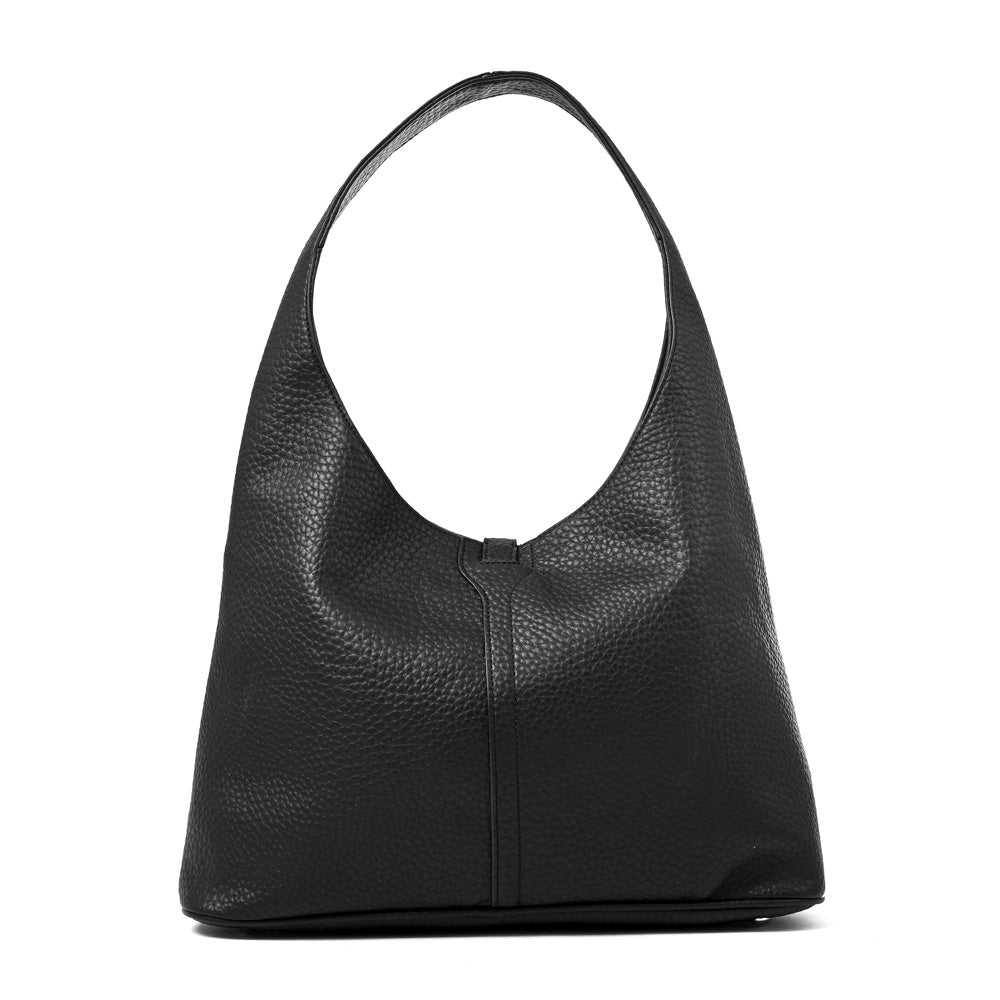 Cartera corte oval coria grande negro