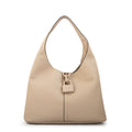 Cartera corte oval coria grande beige