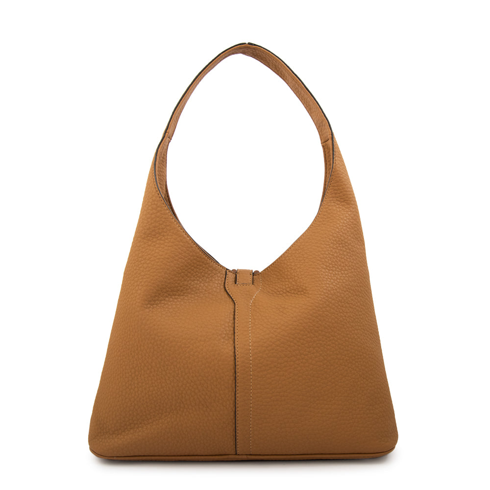 Cartera corte oval coria grande camel