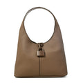 Cartera corte oval coria grande taupe oscuro