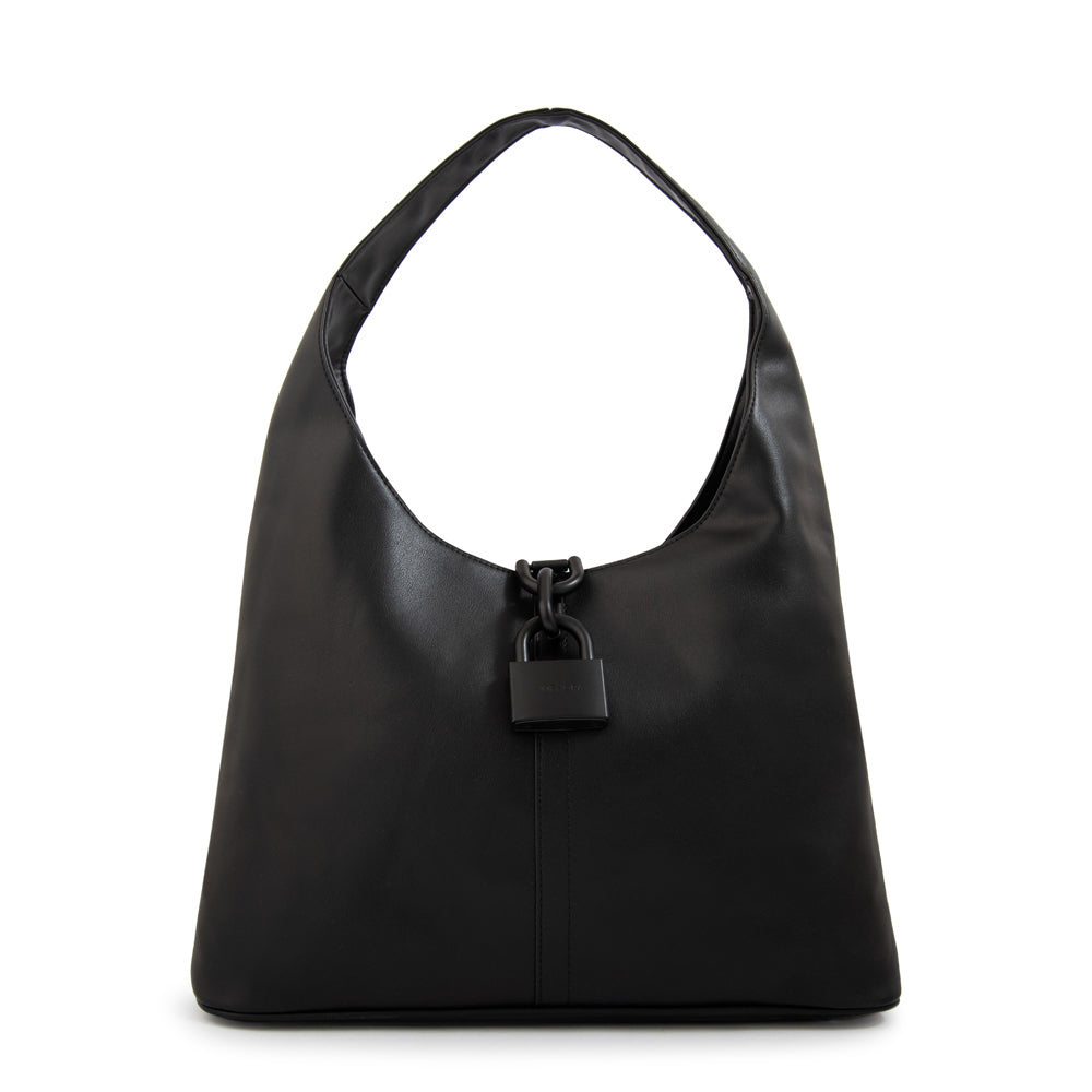 Cartera corte oval coria grande negro